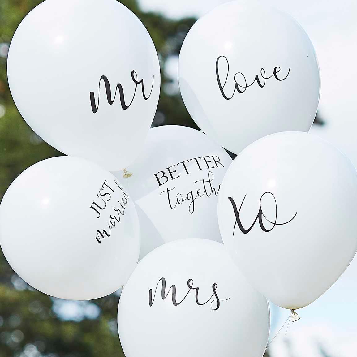Botanical White Wedding Balloons Bundle 6pk