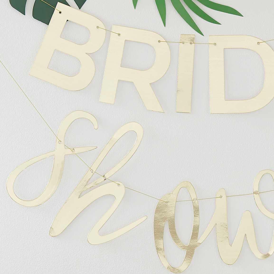 Botanical Hen Party Gold Bridal Shower Banner