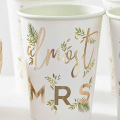 Botanical Hen Party Almost Mrs Cups 8pk