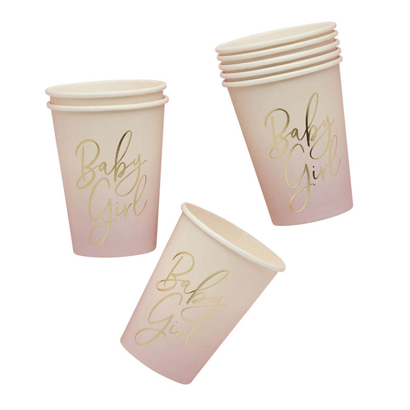 Pink Baby Girl Cups 8pk