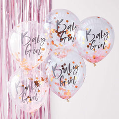 Baby Girl Pink Baby Shower Balloons 5pk