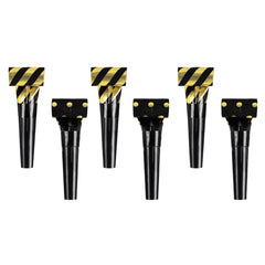 Black & Gold Paper Whistles 6pk