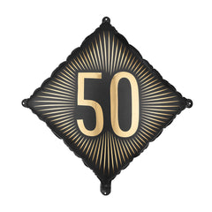 Black & Gold 50 Foil Balloon