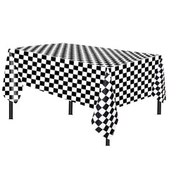 Black & White Checkered Table Cover