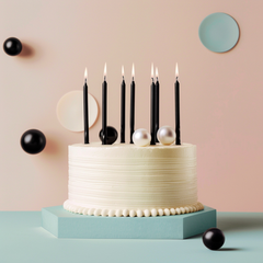 Tall Black Candles 12pk