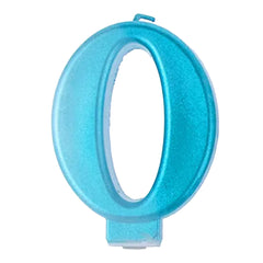 Blue Metallic Number 0 Birthday Candle