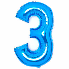 Blue Giant Foil Number Balloon - 3