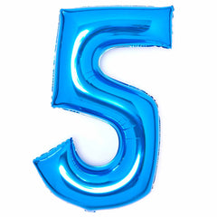 Blue Giant Foil Number Balloon - 5