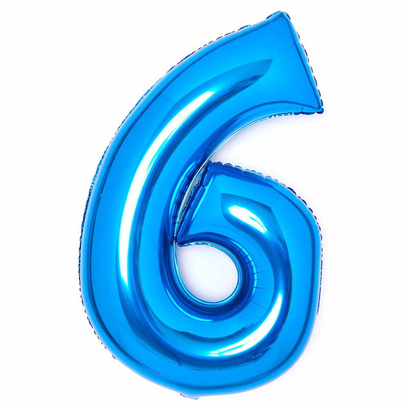 Blue Giant Foil Number Balloon - 6 | The Party Room NZ