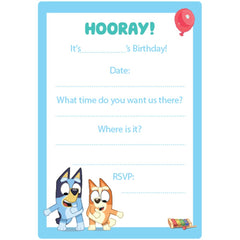Bluey Invitations 8pk