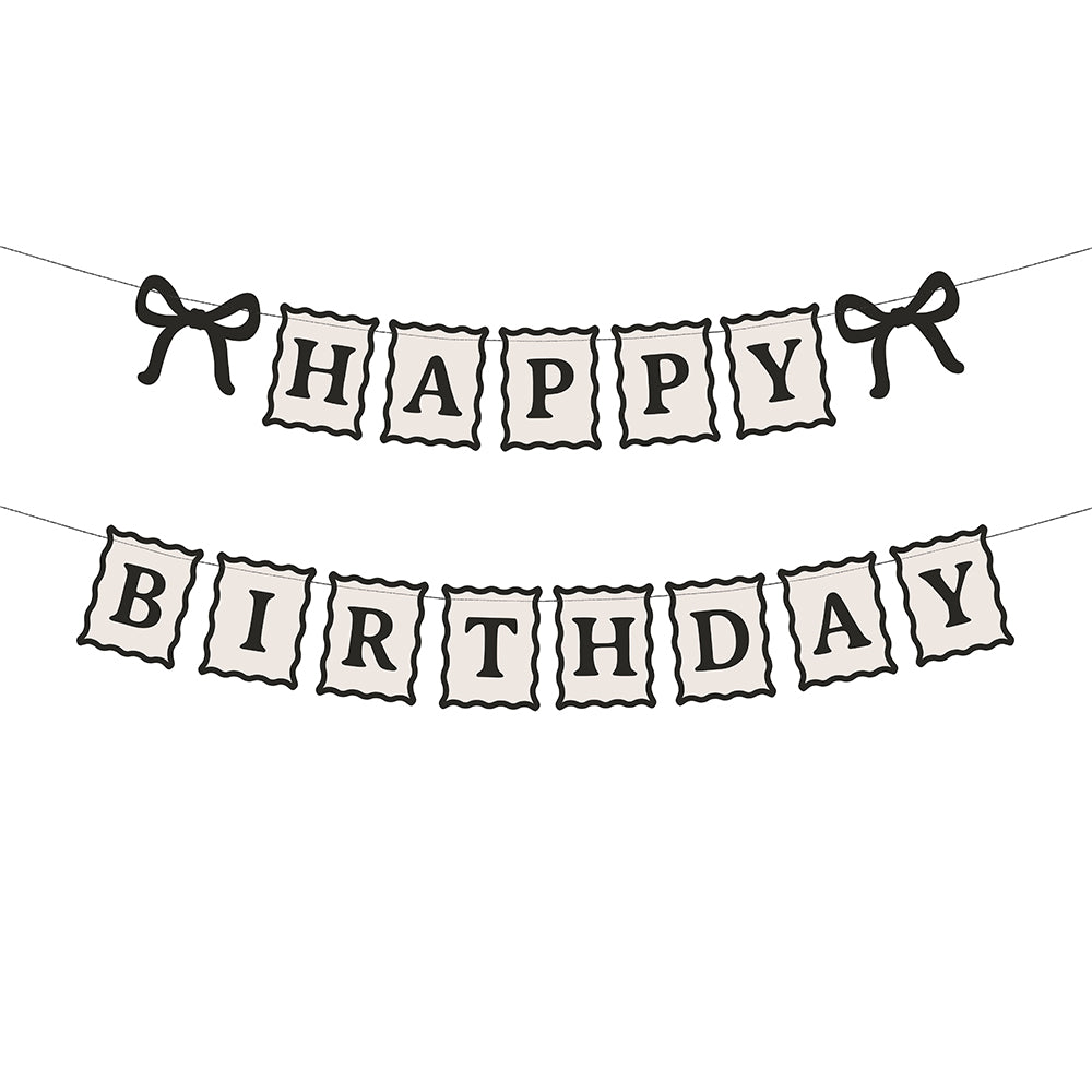 Bows Happy Birthday Banner