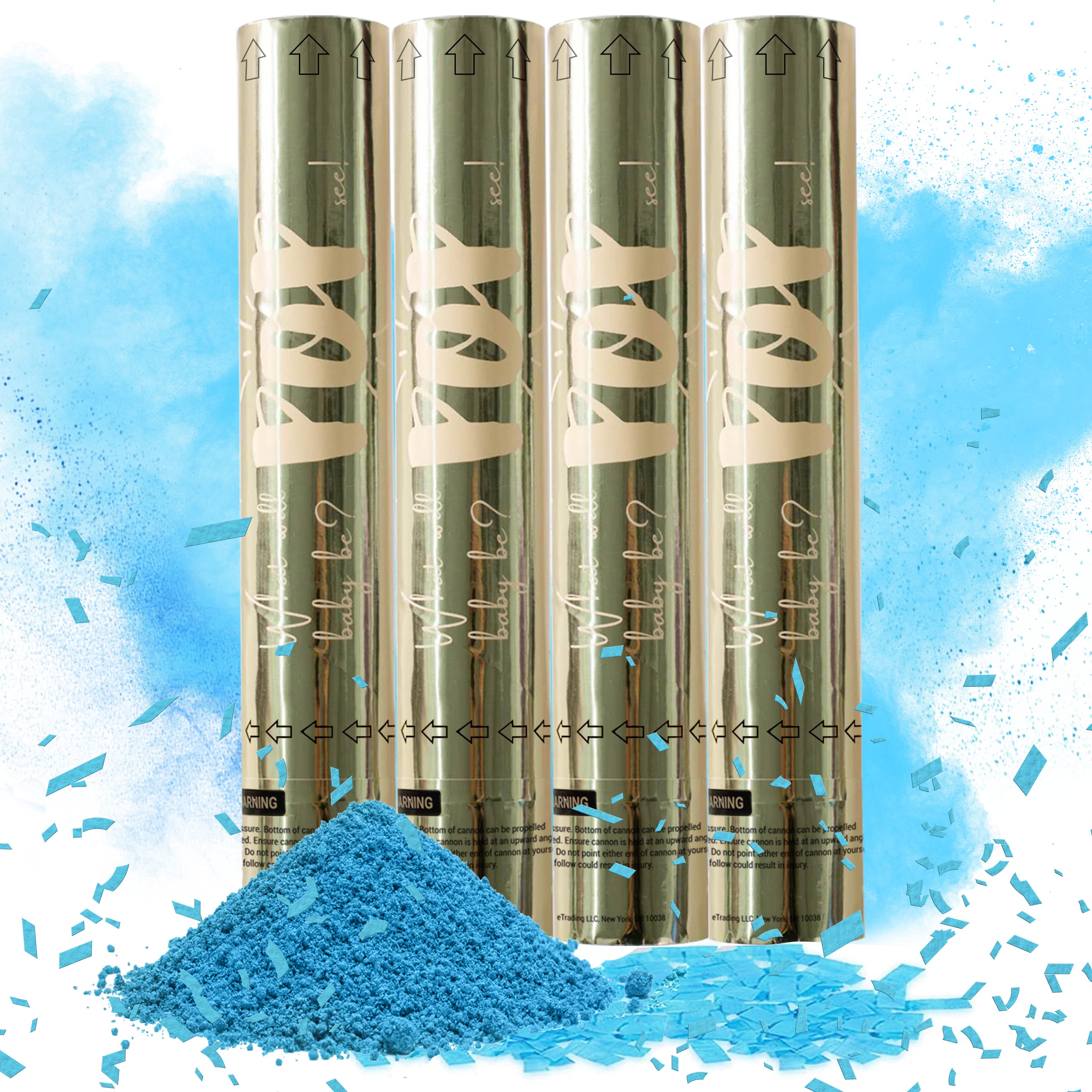 Gender Reveal Mixed Smoke & Confetti Cannon - Boy