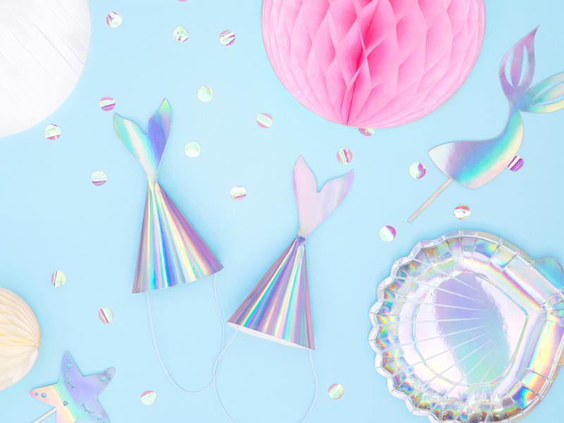 Mermaid Tail Iridescent Party Hats 6pk
