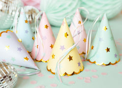Pastel Star Party Hats 6pk