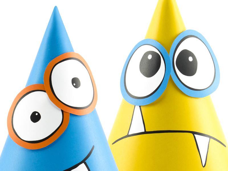 Monster Party Hats 6pk