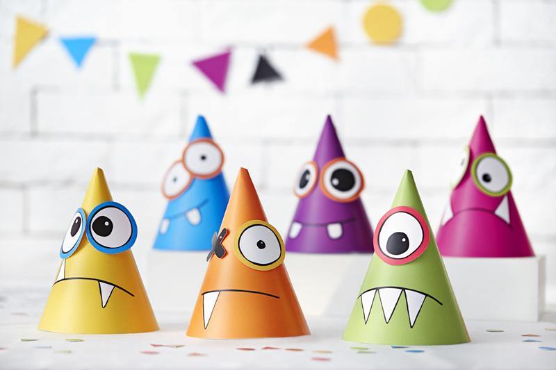 Monster Party Hats 6pk