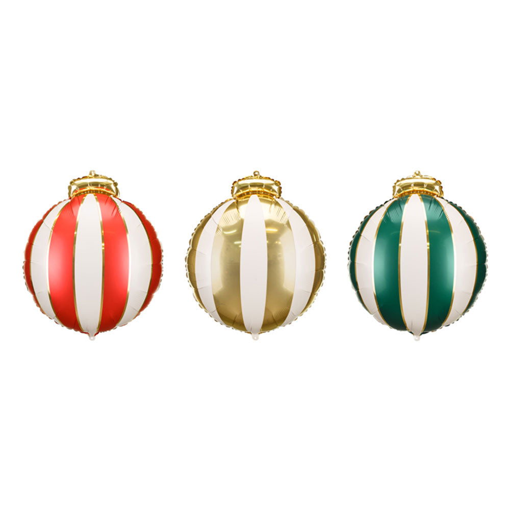 Christmas Bauble Foil Balloons 3pk