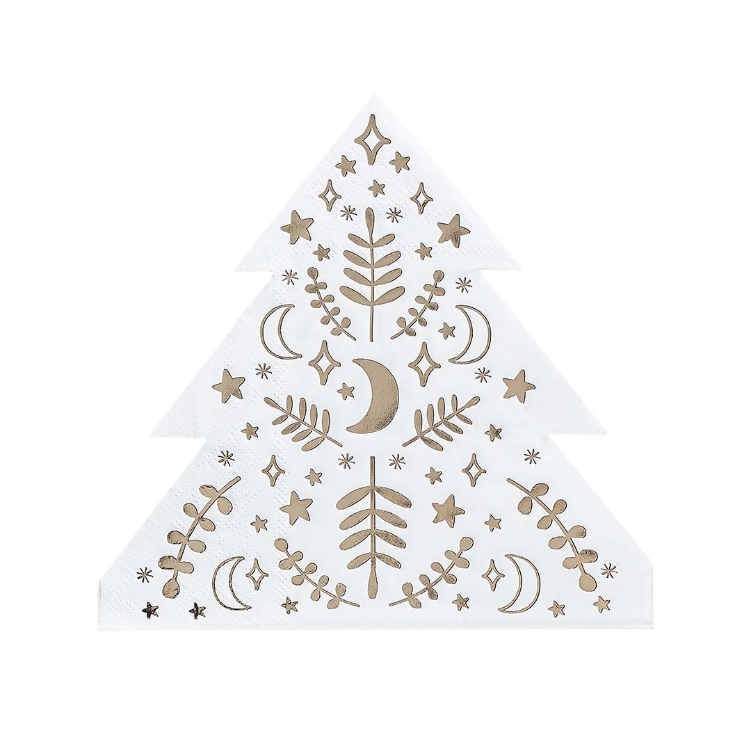 Christmas Tree Shaped Napkins 16pk
