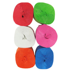 Colourful Crepe Streamers 6pk