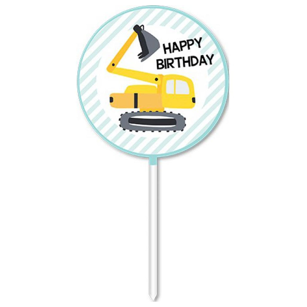 Construction Acrylic Cake Topper