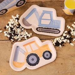 Construction Vehicle Party Plates 8pk