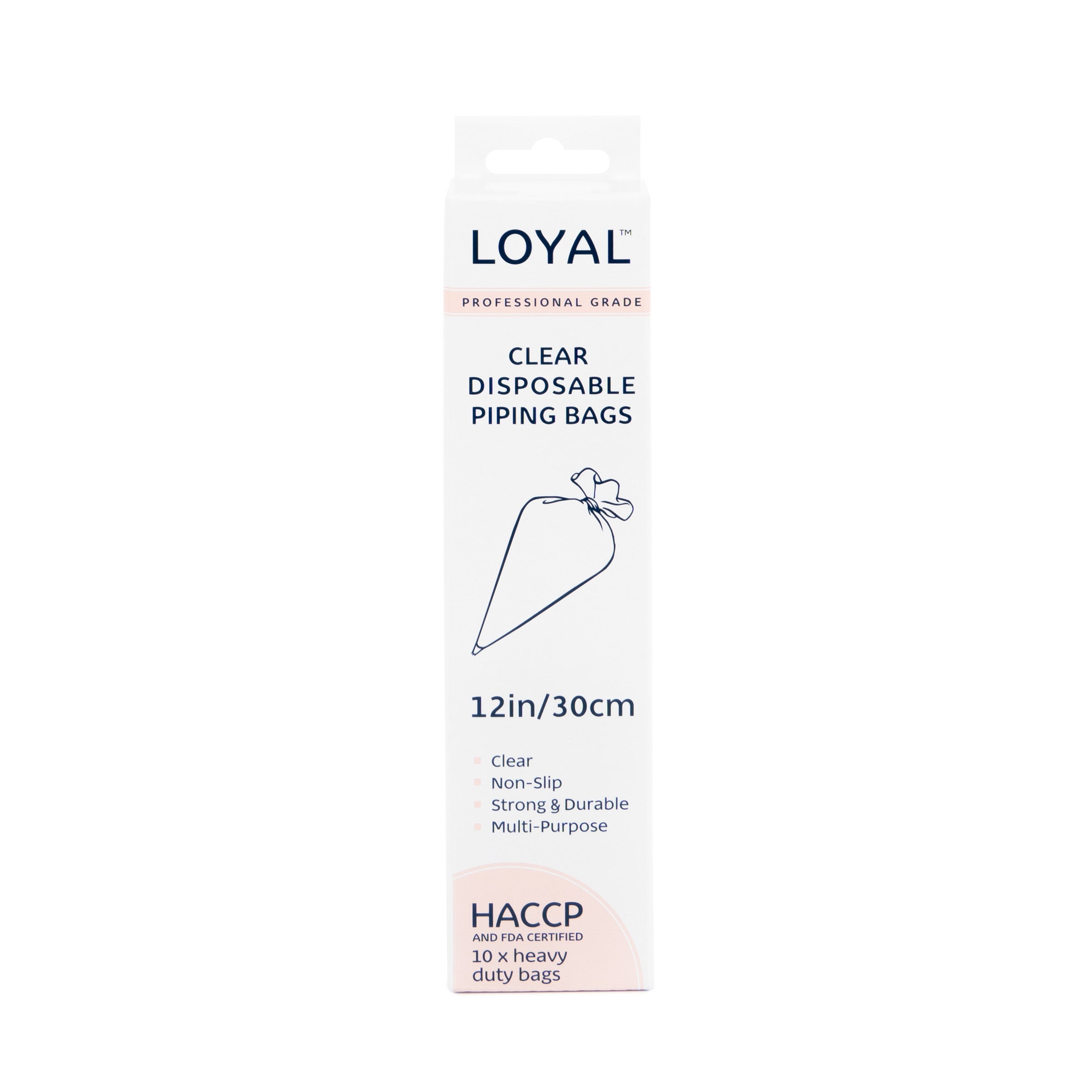LOYAL Disposable Clear Piping Bags 12" 10pk