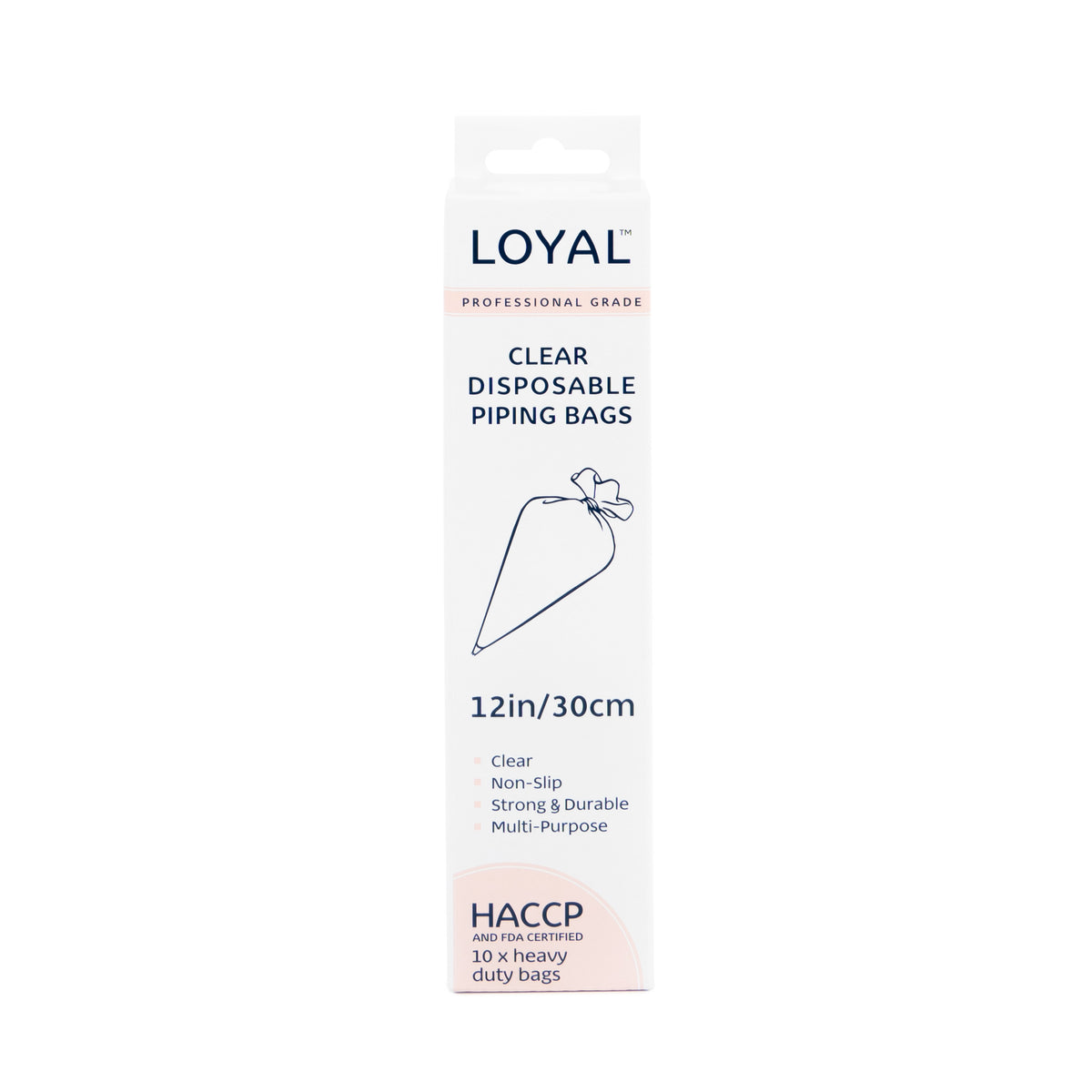 LOYAL Disposable Clear Piping Bags 12" 10pk