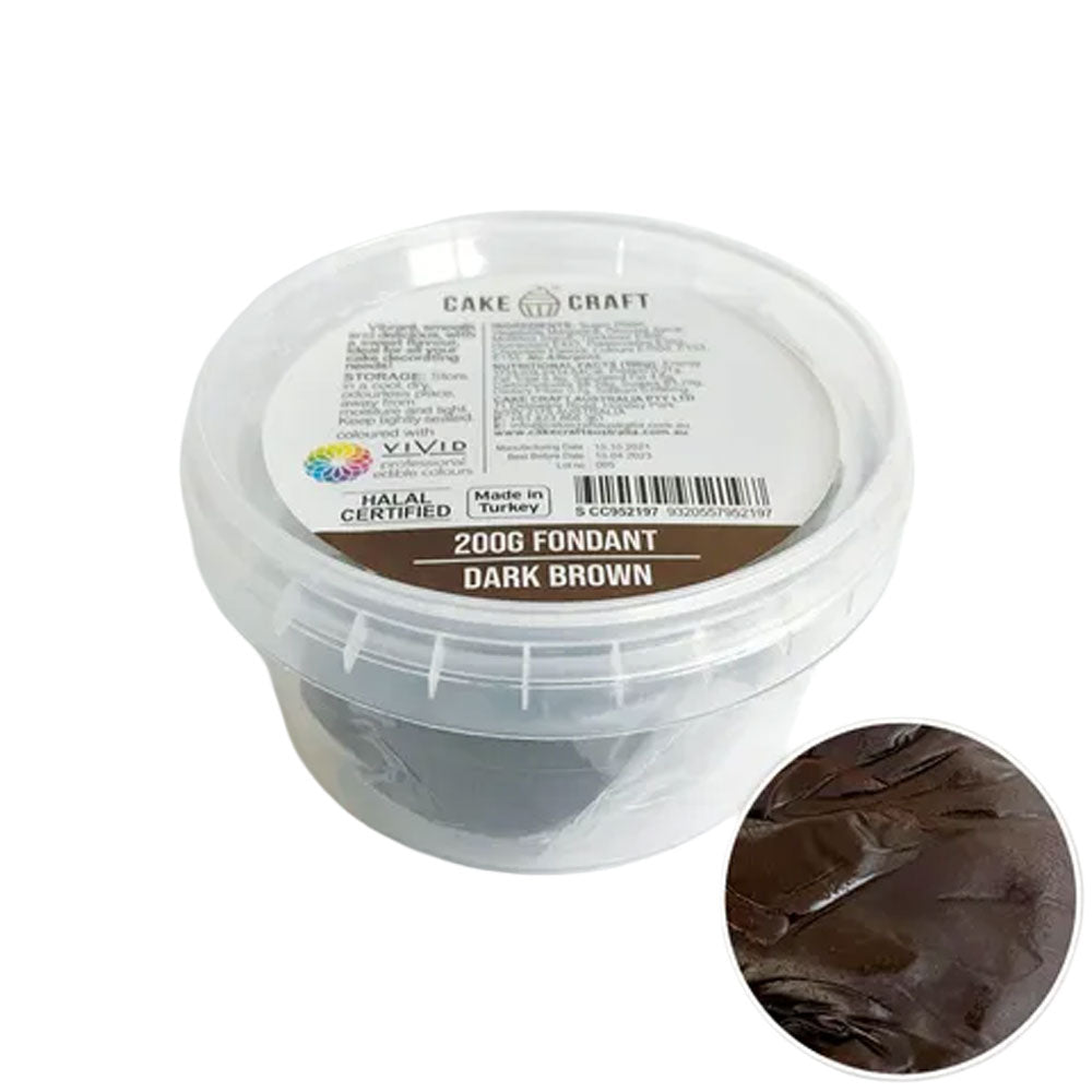 Cake Craft Fondant Dark Brown 200g