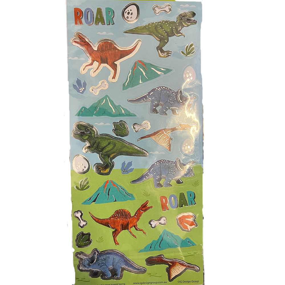 Dinosaur Time Rover Sticker Foil Dinosaur Stickers – The Party Room