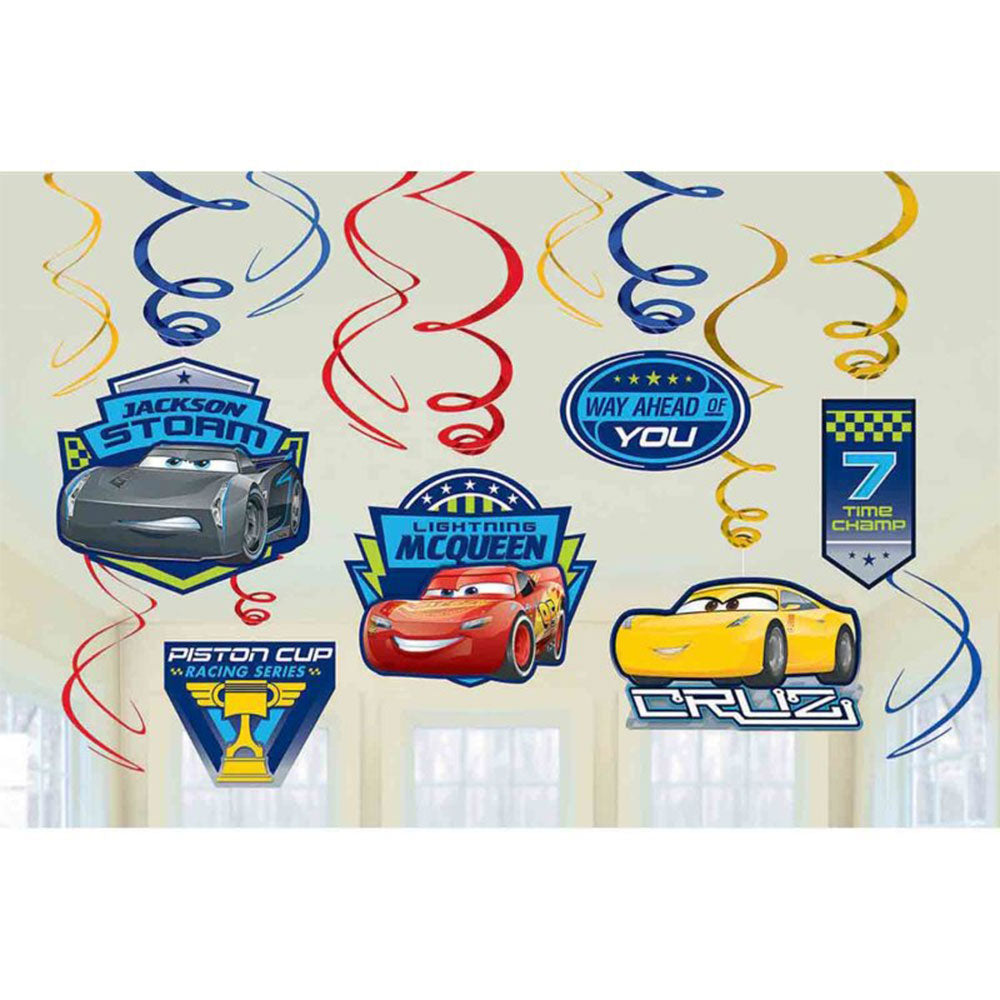 Disney Cars Swirl Decorations 6pk