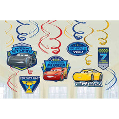 Disney Cars Swirl Decorations 6pk