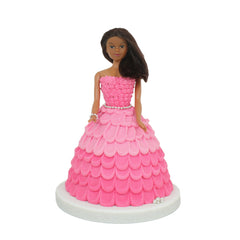 Doll Cake Topper - Brunette Hair