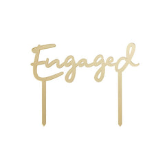 Engagement Gold Engaged Cake Topper