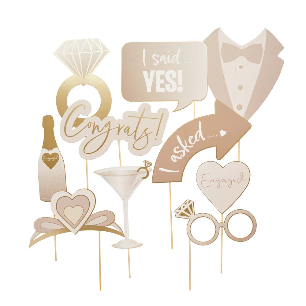 Engagement Photo Booth Props 10pk