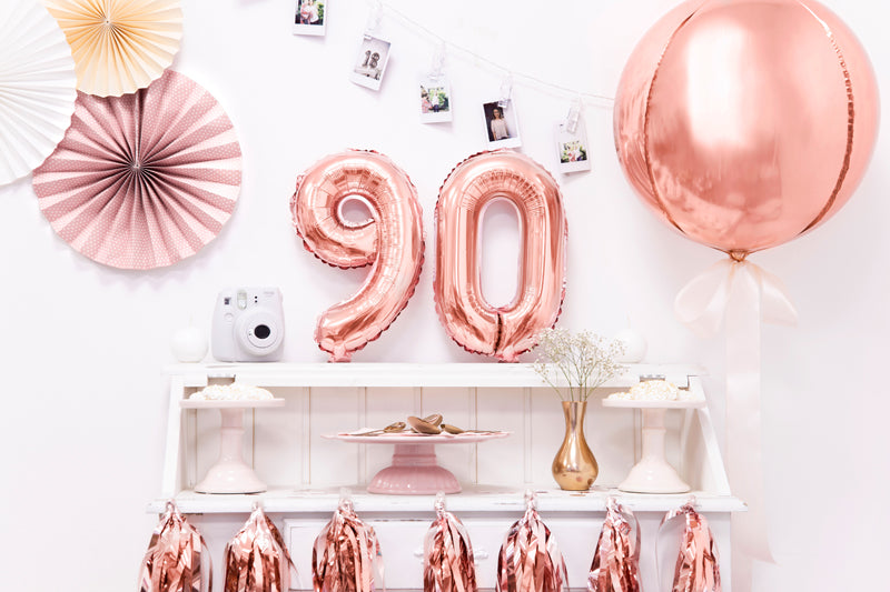 Rose Gold Mini Foil Number Balloon - 0