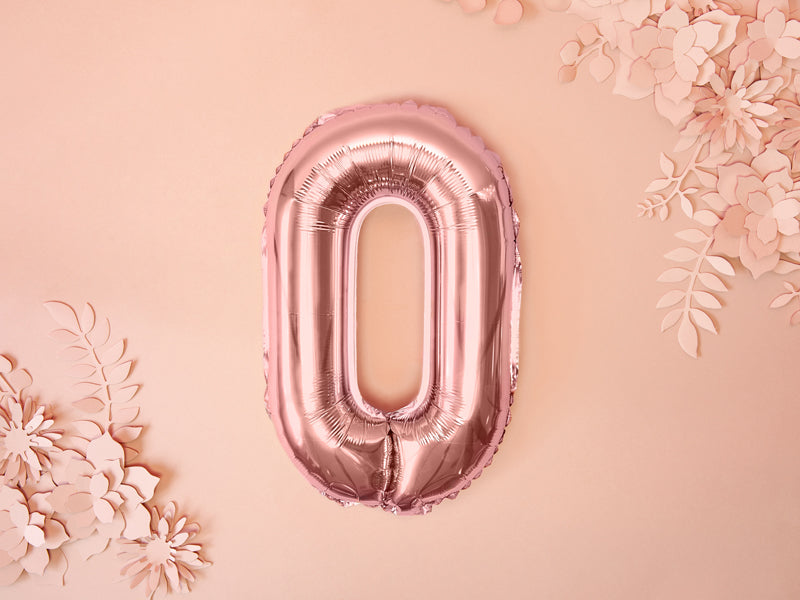 Rose Gold Mini Foil Number Balloon - 0