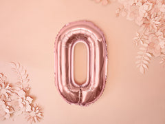 Rose Gold Mini Foil Number Balloon - 0
