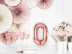 Rose Gold Mini Foil Number Balloon - 0