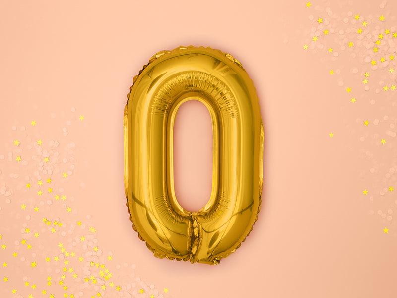 Gold Mini Foil Number Balloon - 0