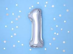Silver Mini Foil Number Balloon - 1