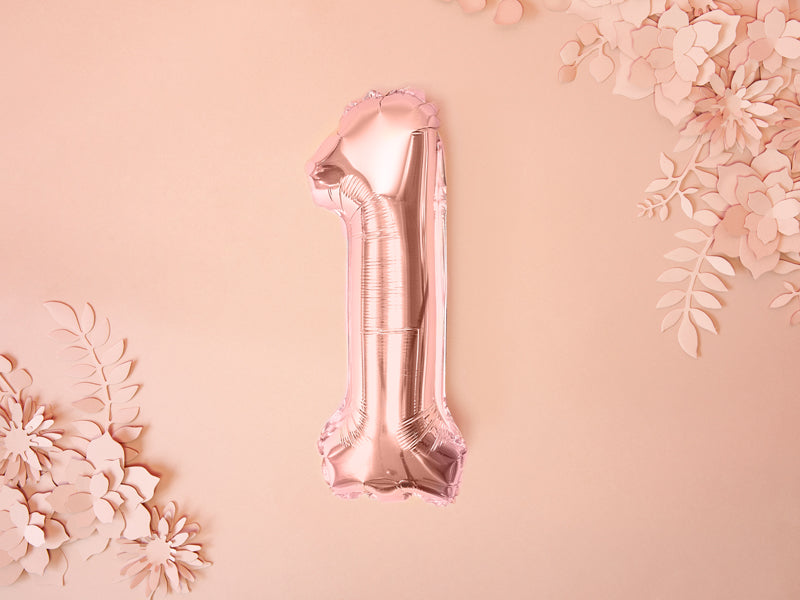 Rose Gold Mini Foil Number Balloon - 1