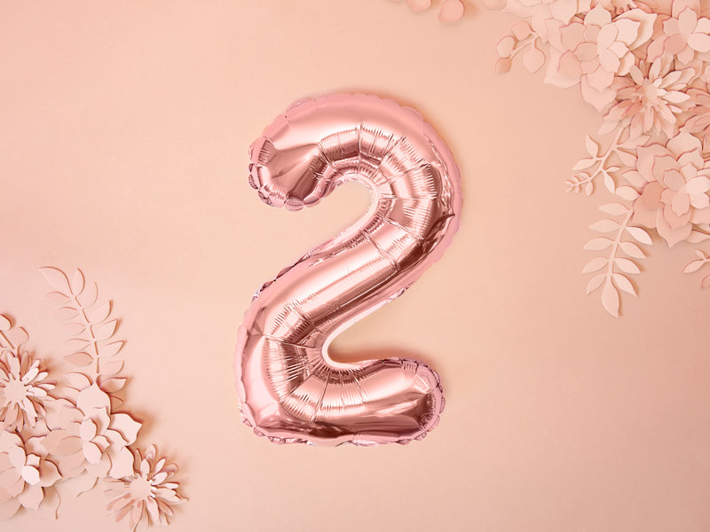 Rose Gold Mini Foil Number Balloon - 2