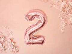 Rose Gold Mini Foil Number Balloon - 2