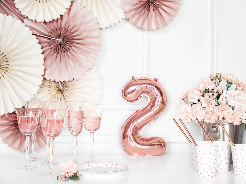 Rose Gold Mini Foil Number Balloon - 2