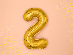 Gold Mini Foil Number Balloon - 2