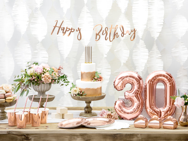 Rose Gold Mini Foil Number Balloon - 3
