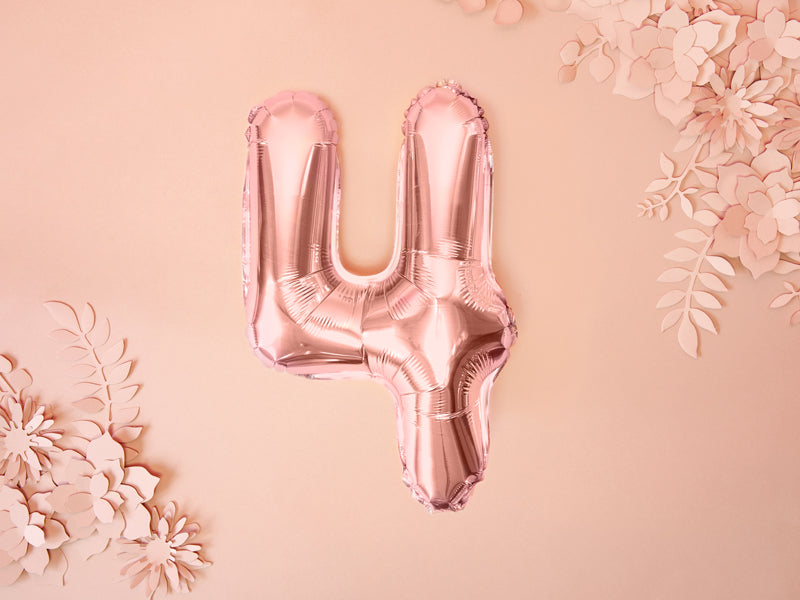 Rose Gold Mini Foil Number Balloon - 4