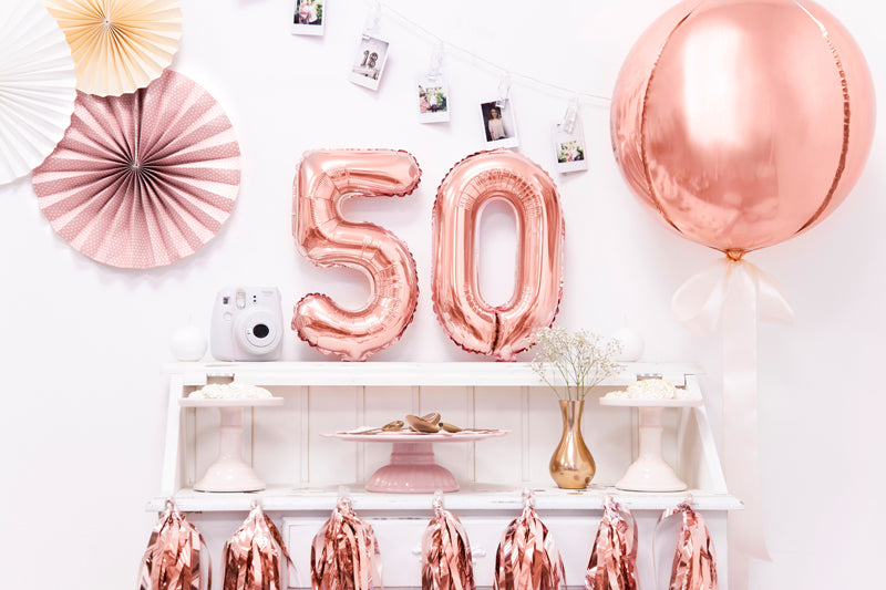 Rose Gold Mini Foil Number Balloon - 5