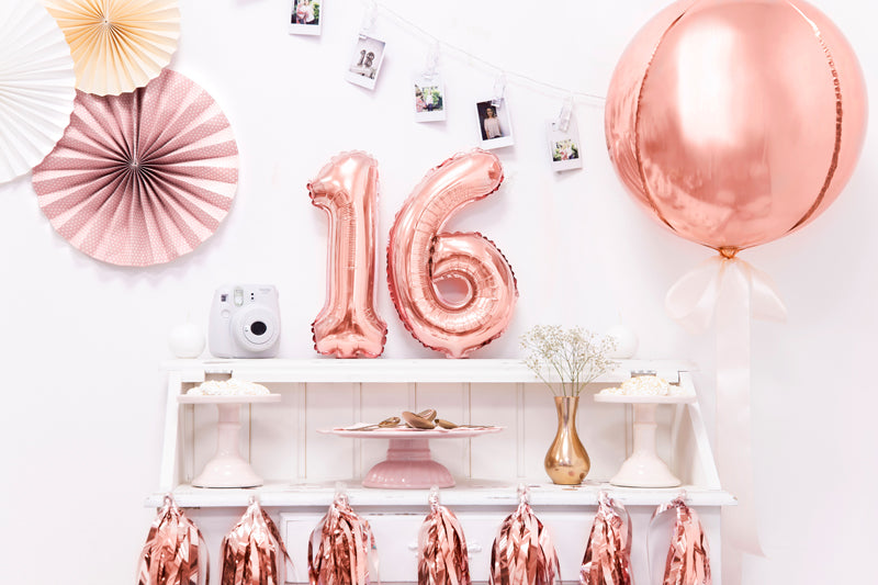 Rose Gold Mini Foil Number Balloon - 6