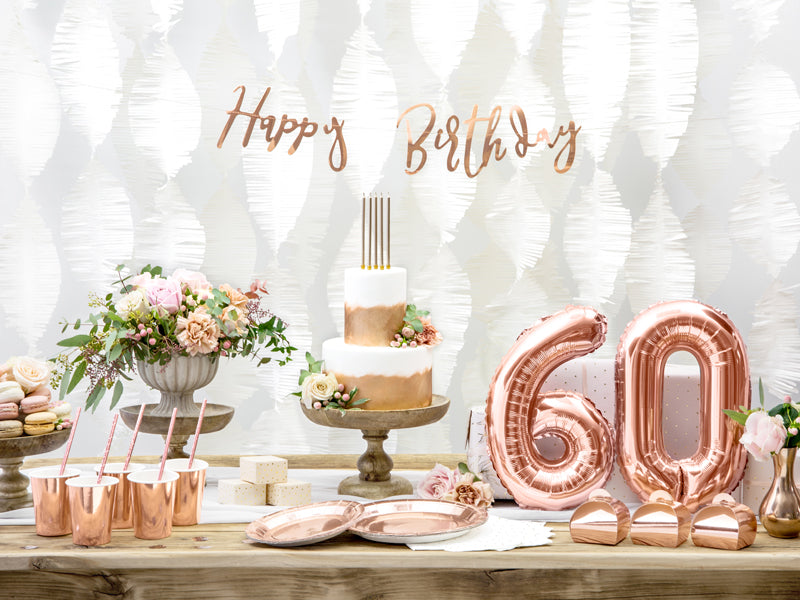 Rose Gold Mini Foil Number Balloon - 6